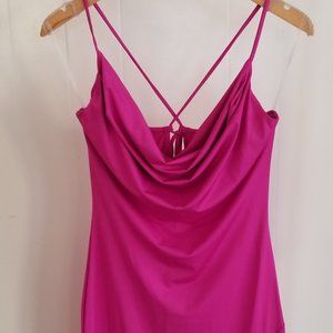 Fuscia cowl neck dress